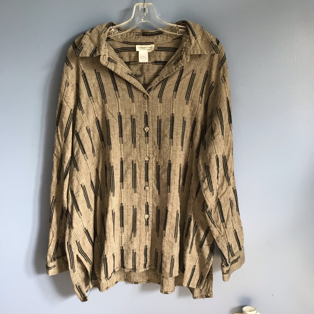 Coldwater Creek Beige/Tan Button Down Top - 3X